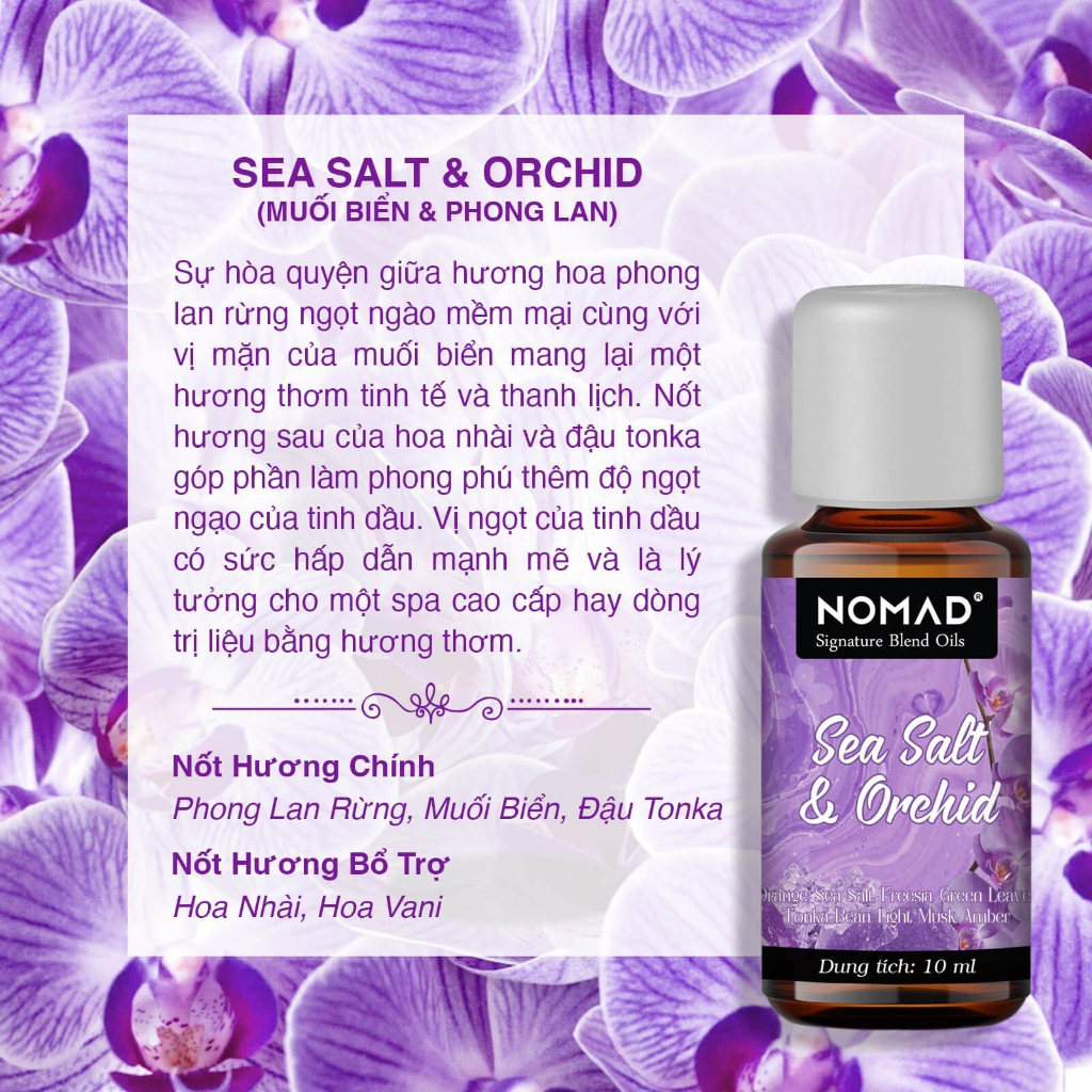 Tinh Dầu Phong Lan Muối Biển Nomad Signature Blend Oils - Sea Salt & Orchid