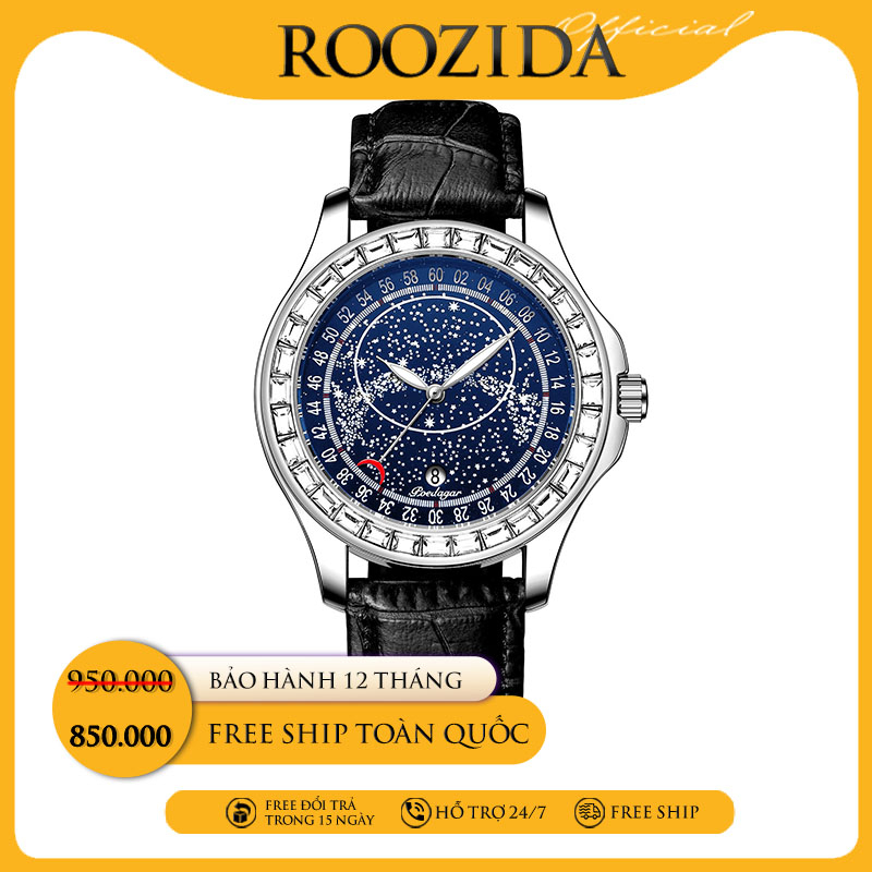 Đồng hồ nam dây da đẹp chính hãng chống nước cao cấp dải ngân hà siêu đẹp DH67