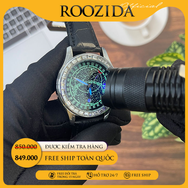 Đồng hồ nam dây da đẹp chính hãng chống nước cao cấp dải ngân hà siêu đẹp DH67