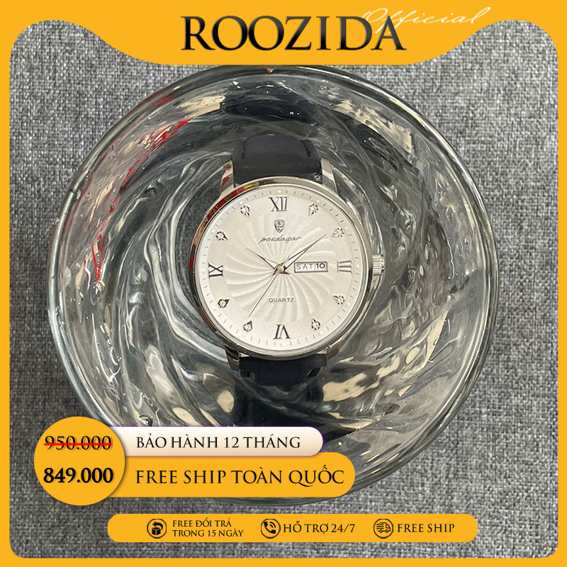 Đồng hồ nam chính hãng dây da đẹp cao cấp chống nước thời trang giá rẻ DH65