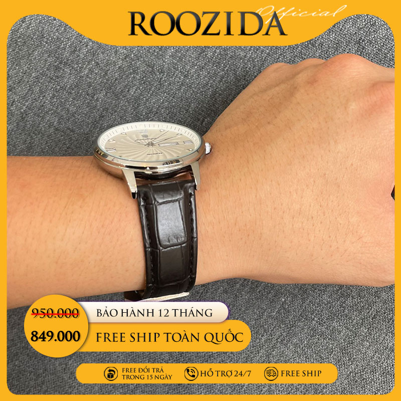 Đồng hồ nam chính hãng dây da đẹp cao cấp chống nước thời trang giá rẻ DH65