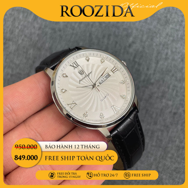 Đồng hồ nam chính hãng dây da đẹp cao cấp chống nước thời trang giá rẻ DH65