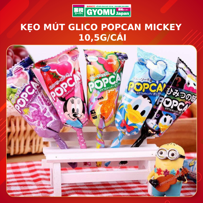 Kẹo mút Glico Popcan Mickey 10,5g/cái