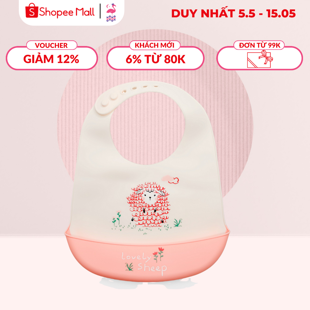 Yếm Ăn Dặm Silicon Ấm Baby Cho Bé Có Máng Không Bám Bẩn Mềm Nhẹ - Nhắn Shop Chọn Mẫu Các Mom Nhé Ấm Gift Decor