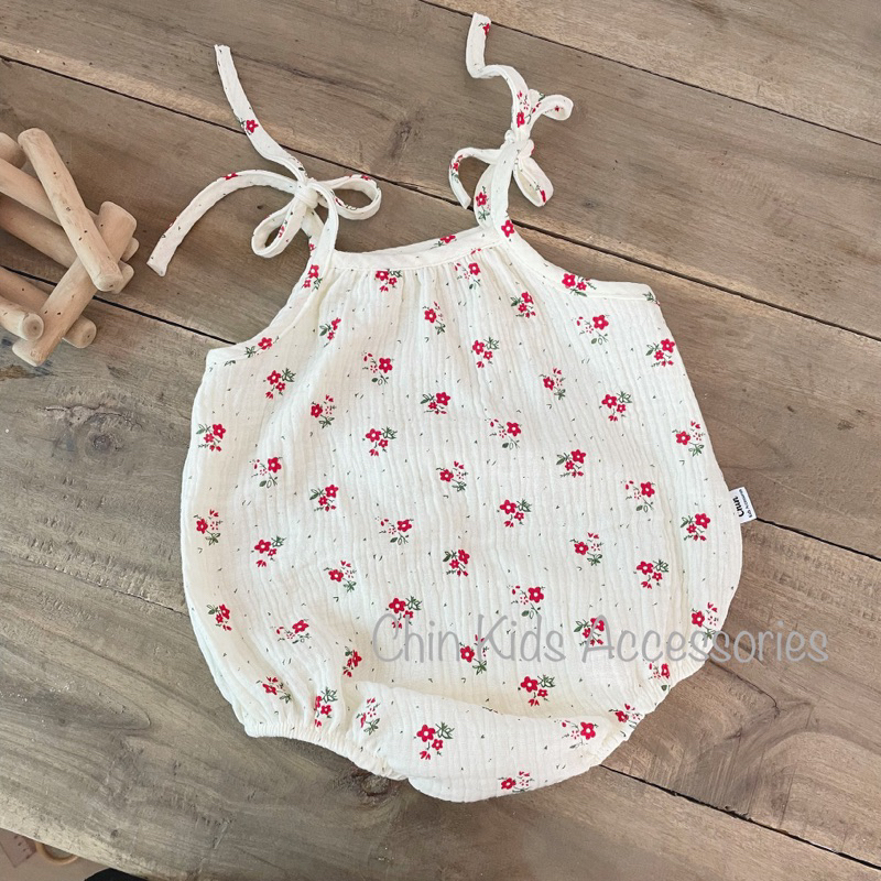 Body buộc dây vải xô muslin mềm mại cho bé