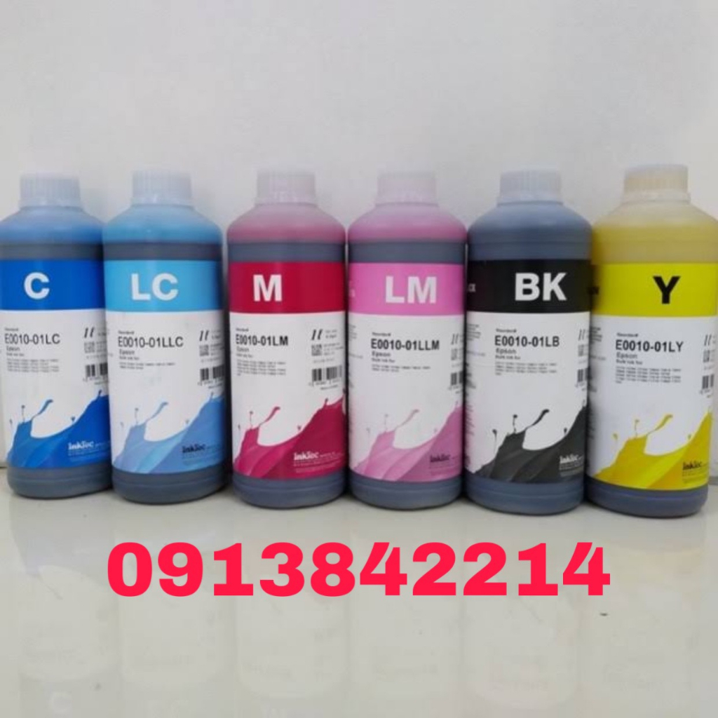 Mực in InkTec Hàn Quốc lít 1 bộ= 4 màu  và bộ 6 màu dùng cho tất cả máy in phun màu Epson,canon,HP...