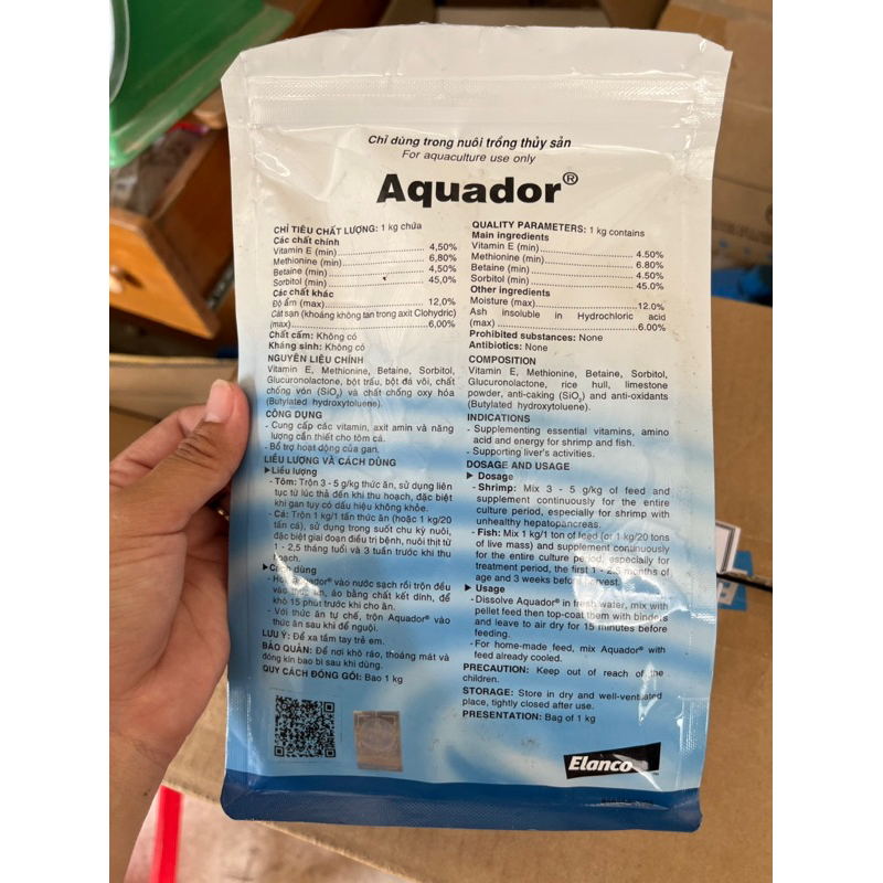 Aquador - vitamin cho cá - bổ trợ gan - gói 1kg
