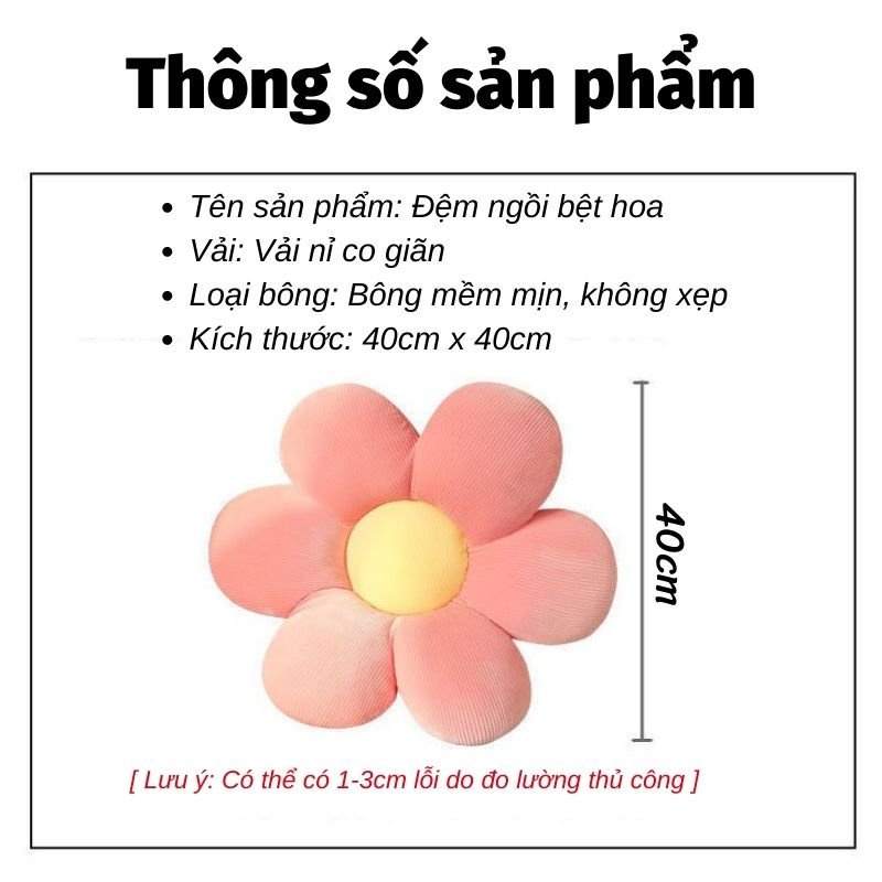 Đệm Ngồi Bệt Qin Nệm Ngồi Hình Bông Hoa Decor Siêu Xinh