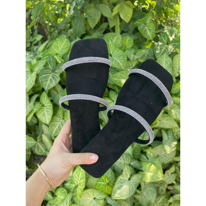 Dép Nữ 2 Quai Đá Ngang Bản To Siêu Êm