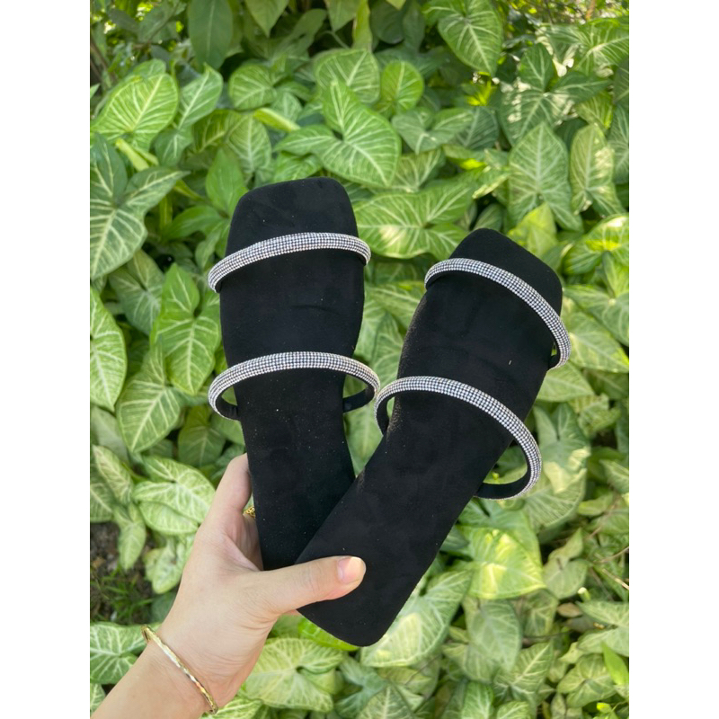 Dép Nữ 2 Quai Đá Ngang Bản To Siêu Êm