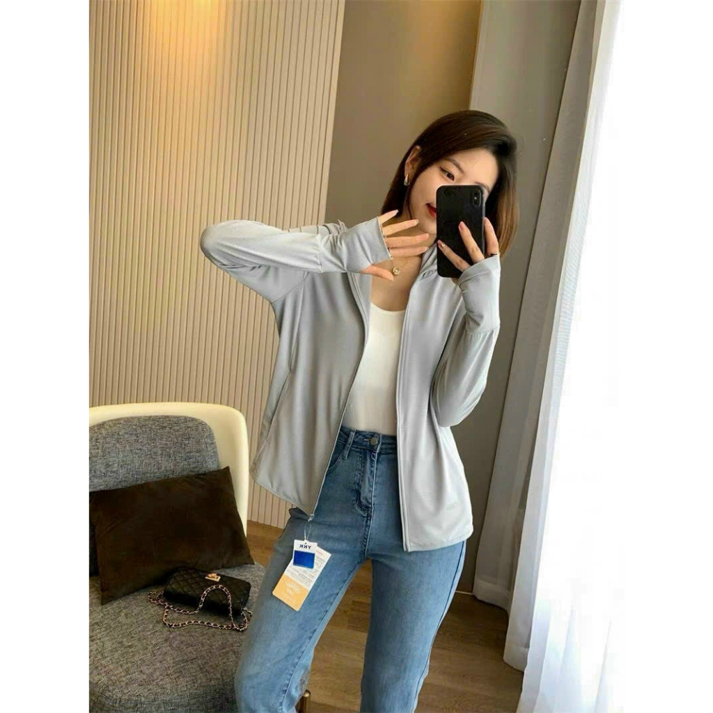 Ảnh thật áo chống nắng moris hai lớp thông hơi chống tia uv cao cấp có mũ lưỡi trai túi khóa  fullbox