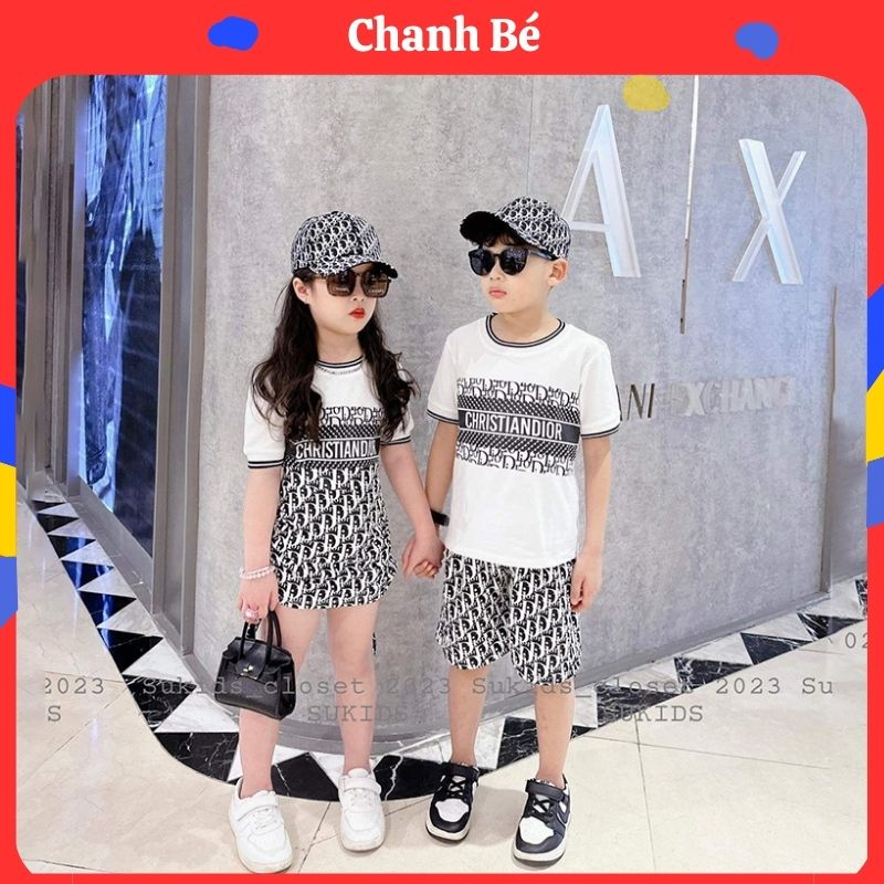 Bộ cộc tay bé gái 8-50kg Chanh Bé,set quần áo dior siêu sang và ngầu cho mẹ và bé diện đi chơi [BNN231D
