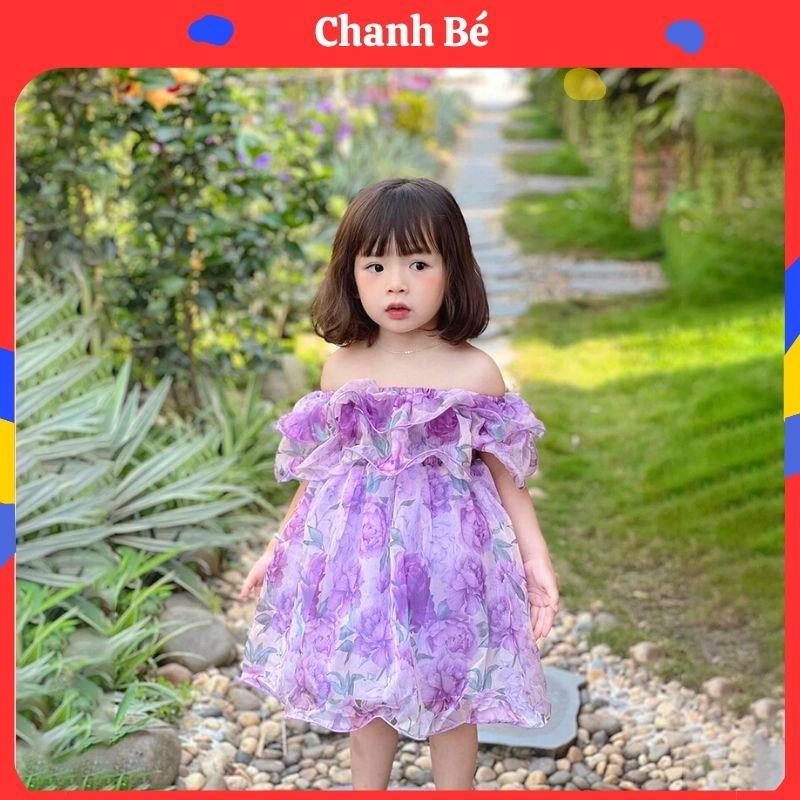 Váy maxi tơ tím bé váy bé gái siêu xinh dễ thương như công chúa Chanh Bé,có váy dài và váy ngắn VH248