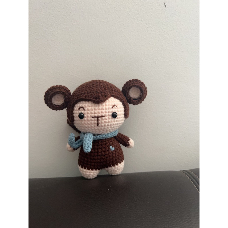 Khỉ bông móc len cao 17cm
