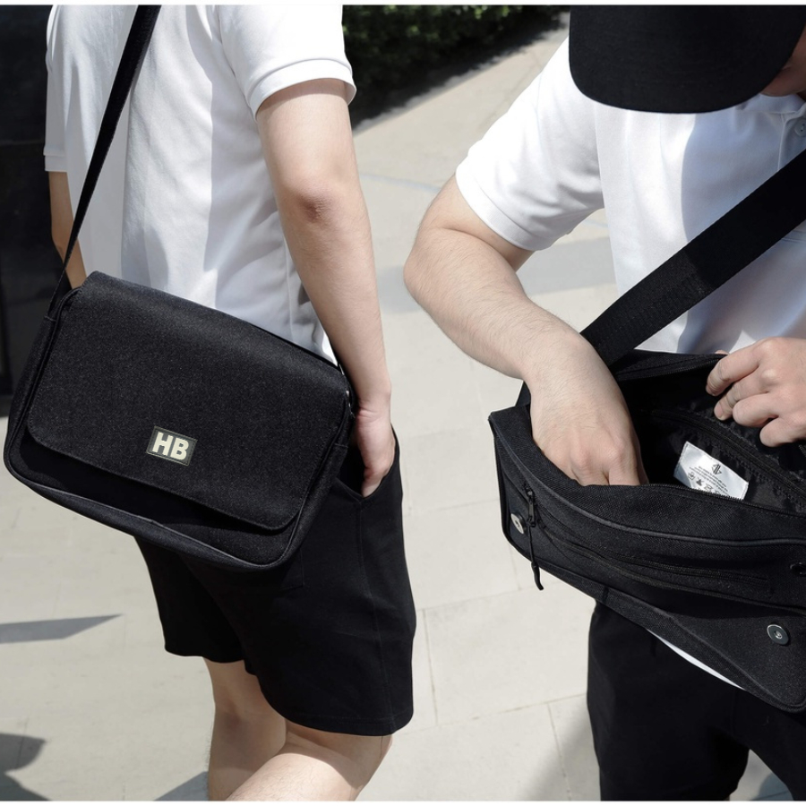 Túi đeo chéo nam nữ messenger đựnng ipad Rush Bag vải chống thấm nước size 30cm - SOGU