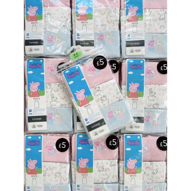 Set 3 áo ba lỗ bé gái George uk size 4-5y