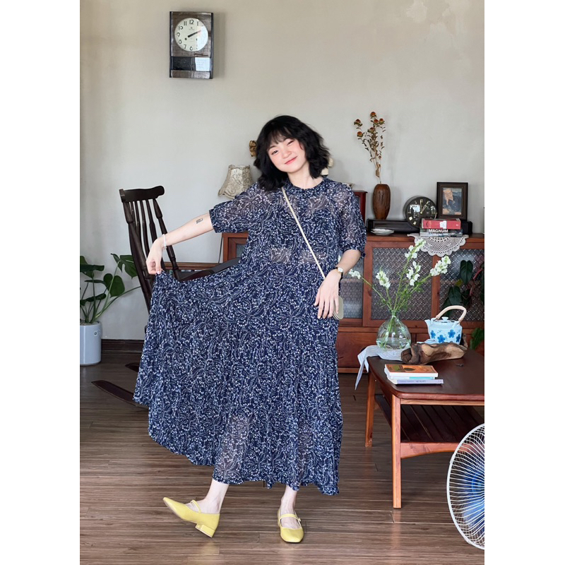 AMEGON Đầm voan hoa tầng dáng dài GRACIE DRESS