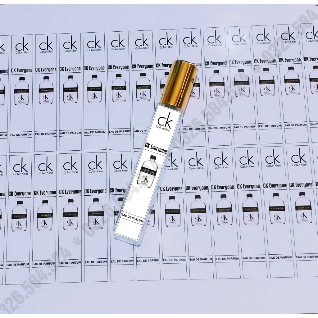 Nhãn chai chiết  𝐂𝐚𝐧𝐯𝐢𝐥_𝐊𝐥𝐞𝐢𝐧 cán bóng không phai màu