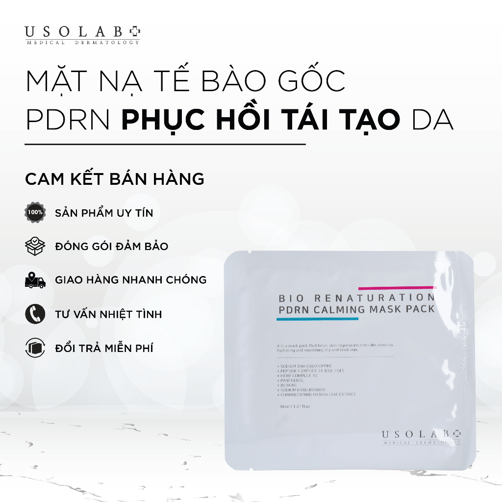 Mặt nạ dưỡng ẩm Usolab PDRN - Dưỡng da, chống lão hóa Mask 30ml