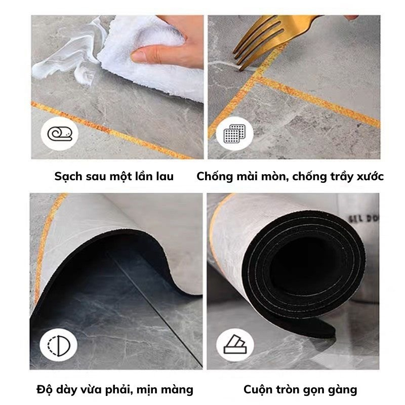 Thảm Lau Chân Qin Chùi Chân Siêu Thấm Hút Chồng Trượt