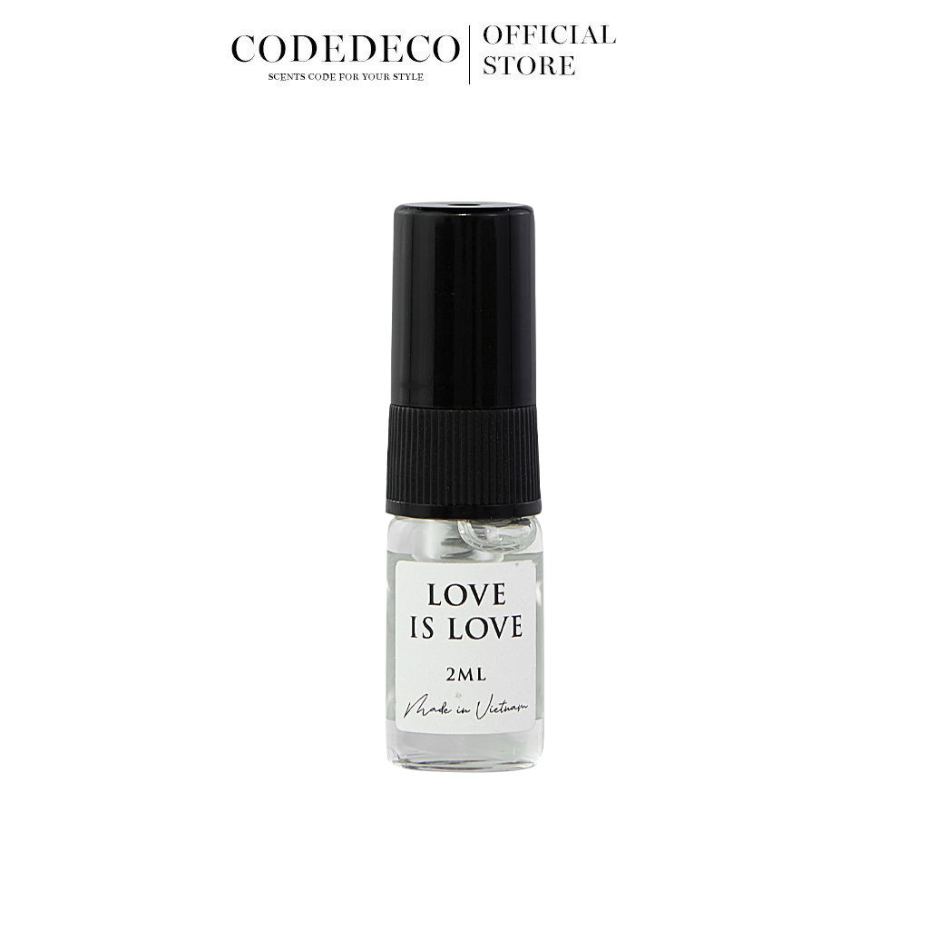 Tinh dầu nước hoa CODEDECO Love Is Love Ấm Áp, Cá Tính, Độc Đáo Vial 2ml Dùng Thử