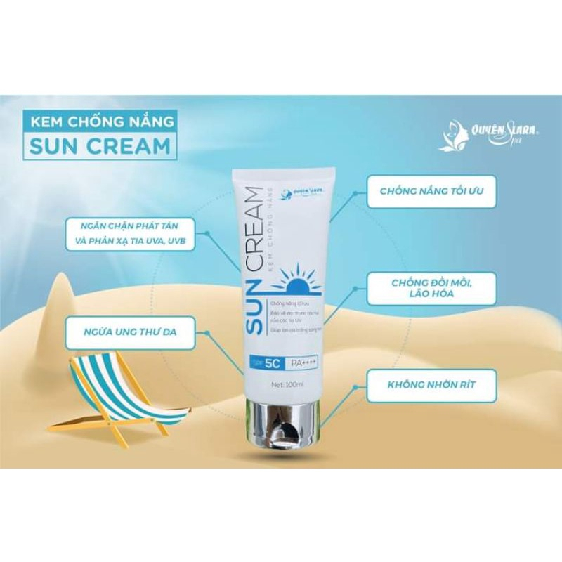 Kem Chống Nắng Sun Cream QUYÊN LARA SPF 50+ Chính Hãng, Chống Nắng Toàn Diện Bảo Vệ Làn Da Bạn 100ml