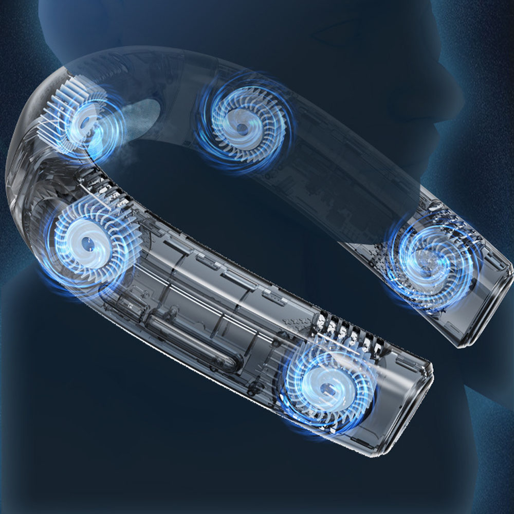 Quạt đeo cổ LALAHOME có chip bán dẫn 4000mAh 5 lõi làm mát nhanh không tiếng ồn, quạt tích rảnh tay 360 độ | BigBuy360 - bigbuy360.vn