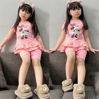 bộ áo xòe cho bé gái chất vải cotton mền mát co giãn cưc tốt