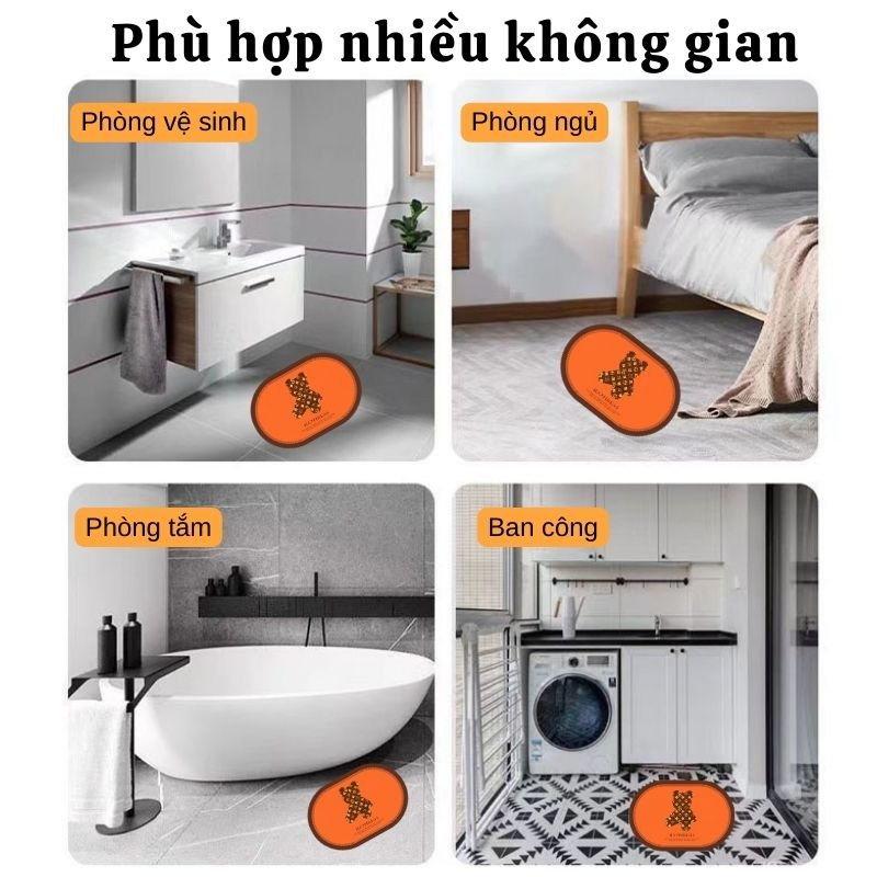 Thảm Lau Chân Qin Chùi Chân Siêu Thấm Hút Chồng Trượt