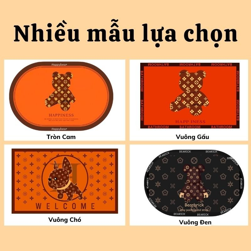 Thảm Lau Chân Qin Chùi Chân Siêu Thấm Hút Chồng Trượt
