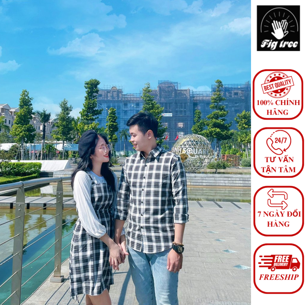 Set sơ mi váy đôi sọc caro đen trắng tông nhẹ nhàng , xuyên thời gian (MS :168B)