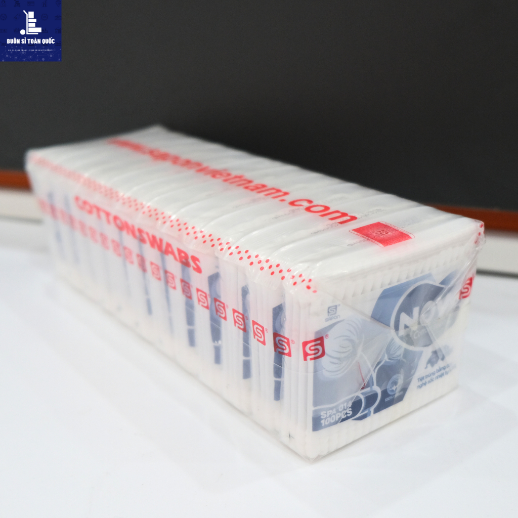 Tăm bông ngoáy tai người lớn NOVA thân nhựa TB01-014 túi 100 que