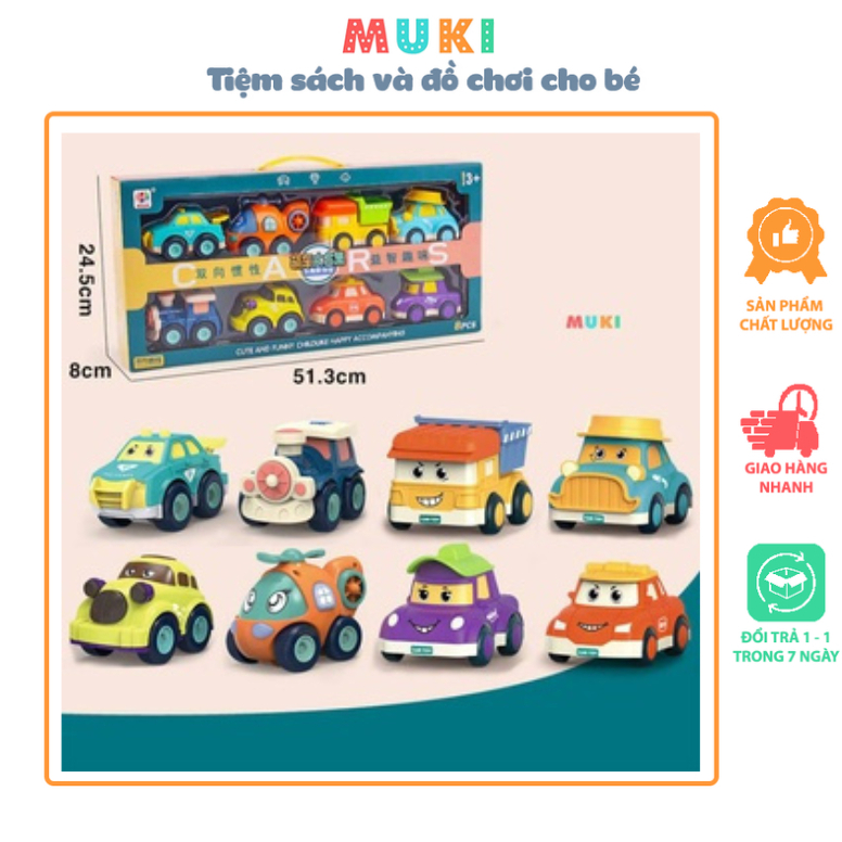 Đồ chơi mô hình ô tô quán tính mini 3+ Inertia Car - Hộp 8pcs