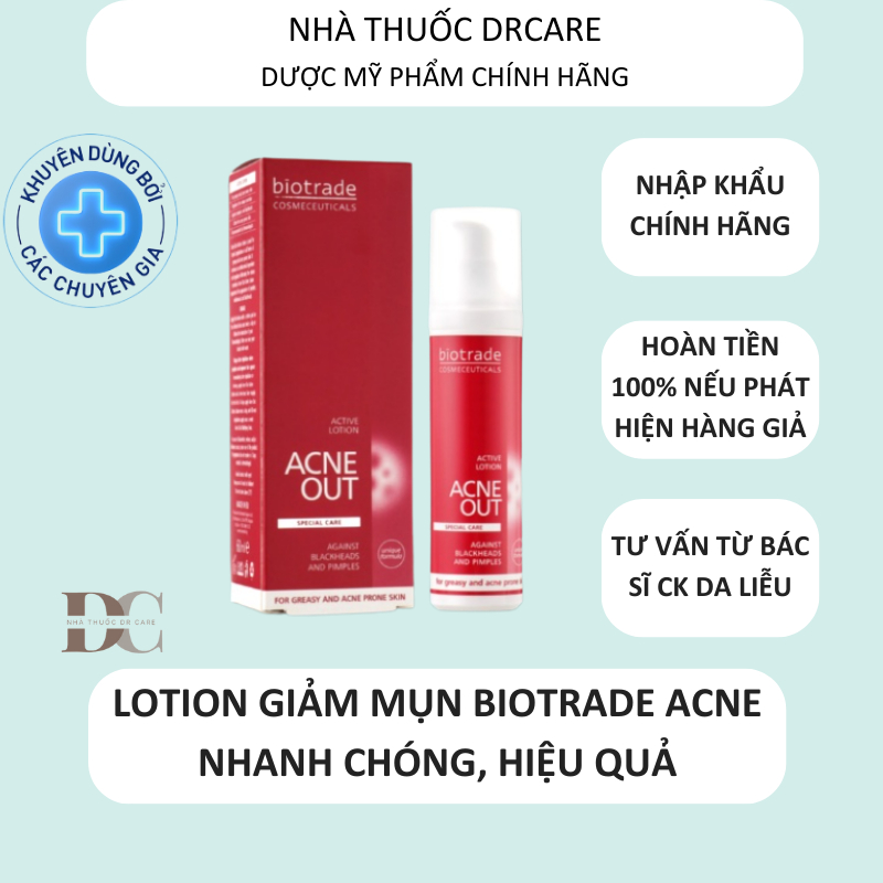 Lotion giảm mụn Biotrade Acne Out Active Lotion 10ml nhanh chóng, hiệu quả tinh, chất chăm sóc da