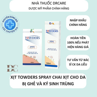 Xịt Towders Spray 100ml, 150ml chai xịt cho da bị ghẻ và ký sinh trùng