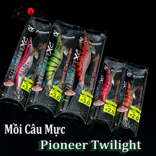 Mồi câu mực Pioneer Twilight hình tôm phát sáng chuyên câu jig, câu mực
