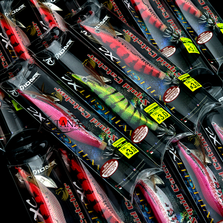 Mồi câu mực Pioneer Twilight hình tôm phát sáng chuyên câu jig, câu mực