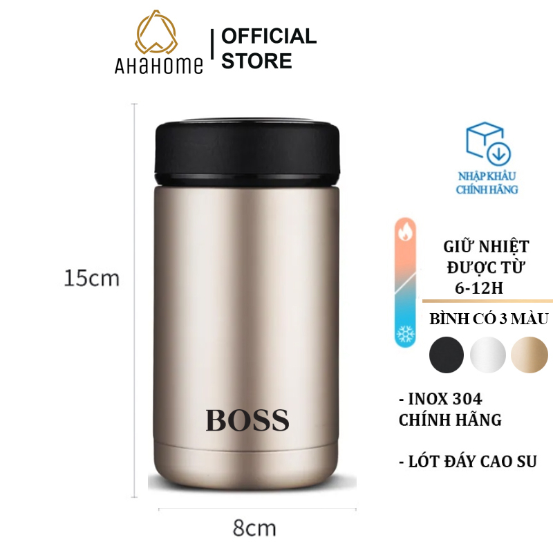 Bình Giữ Nhiệt BOSS-9999 Bằng Thép Không Gỉ 304,Cốc Giữ Nhiệt Chân Không Cầm Tay Tiện Lợi Ahahome