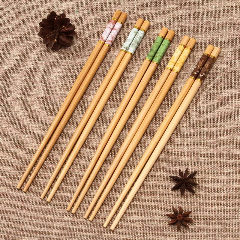 Set 10 đôi ĐŨA TRE VÂN HOA CAO CẤP BAMBO trơn bóng