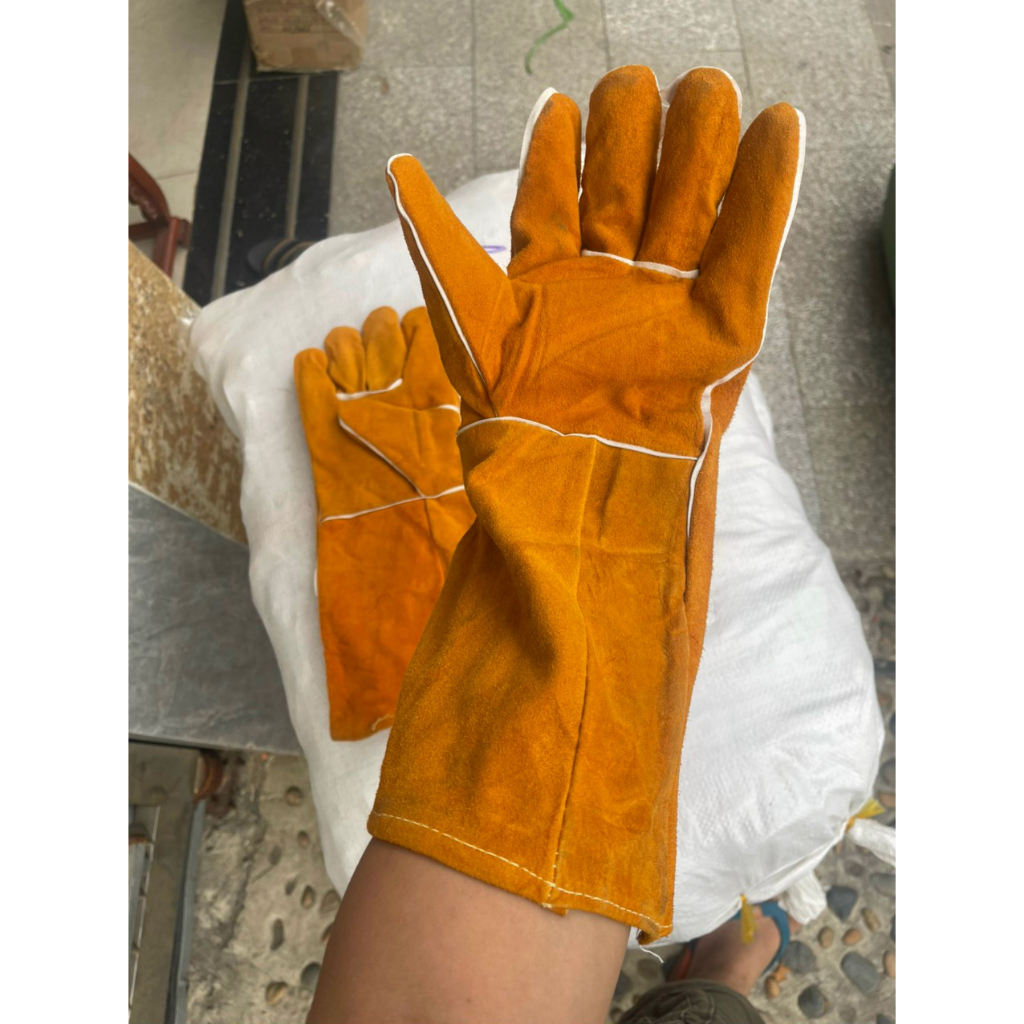 Găng tay hàn Everest EW14 Bao tay hàn da BÒ , chống cháy, chịu nhiệt TRÁNH /tia lửa văng bắn, CÓ LÓT CHỐNG NÓNG TAY