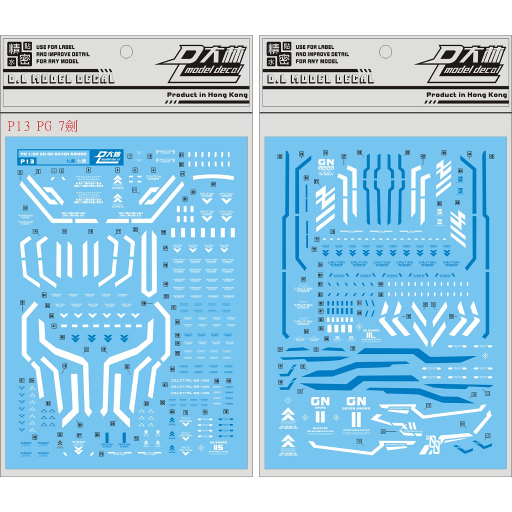 PHỤ KIỆN MÔ HÌNH - DECAL NƯỚC CHO MÔ HÌNH PG 1/60 SEVEN SWORD 00 P13