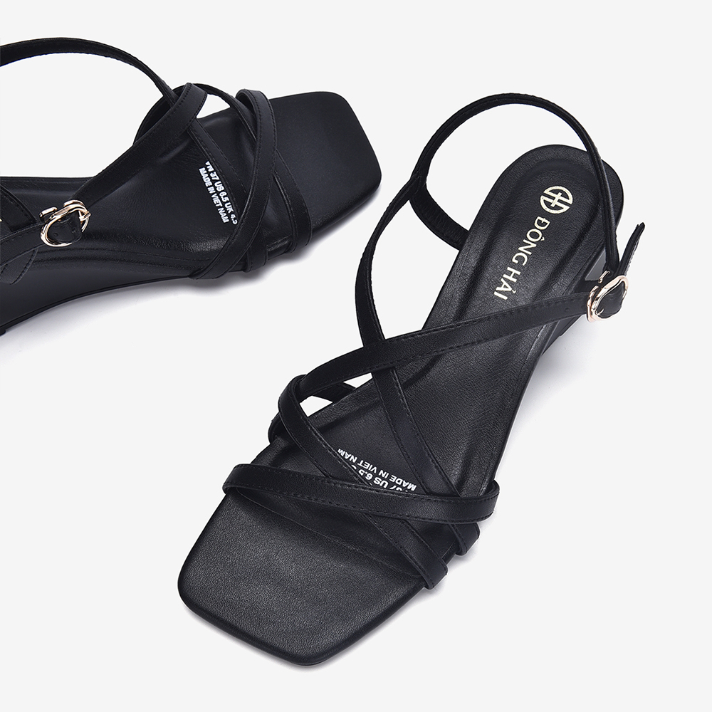 Giày Sandals Đế Xuồng Đông Hải Quai Mảnh Đan Chéo 6cm - S81M9