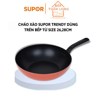Chảo chiên xào supor trendy h22104 sâu lòng size 24,26, 28cm dùng trên bếp từ