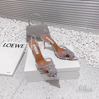 Sandal cao gót đá xoắn aquazara gót đũa 9p fullbox