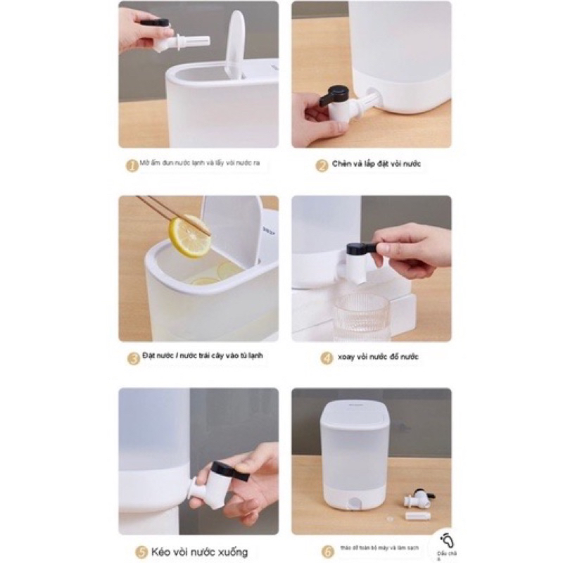 Bình Nước Ecoco Có Vòi Để Tủ Lạnh Để Bàn 4Lít Nhựa Cao Cấp An Toàn
