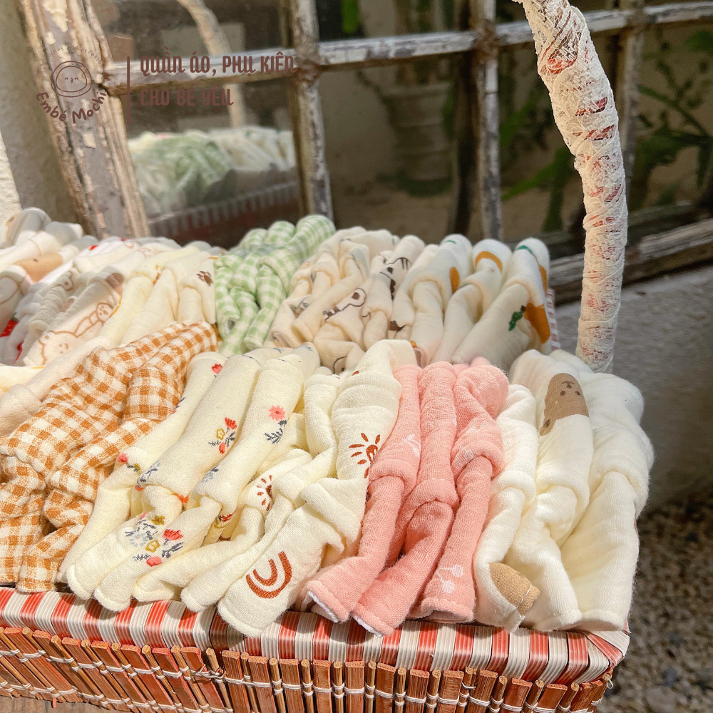 Khẩu trang vải xô muslin organic 3 lớp kháng khuẩn cho bé