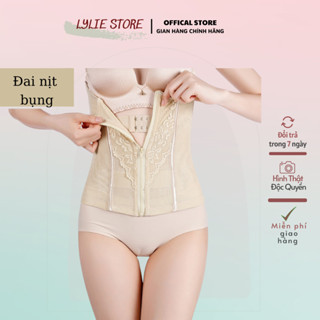 Gen nịt bụng giảm eo hai lớp có khóa kéo định hình chất liệu ren TUI ZIP