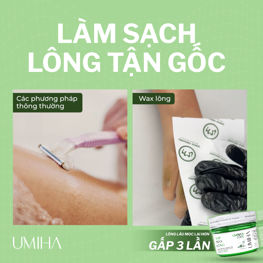 Wax lông Nách UMIHA (105ml) - Sáp wax lông bám dính x2 dành riêng cho lông nách, bổ sung Vitamin C giúp sáng da