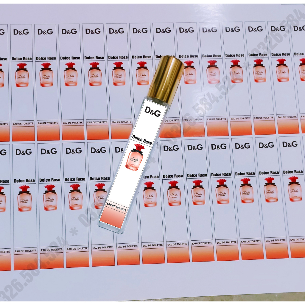Nhãn chai chiết 𝐃&𝐆 cán bóng không phai màu