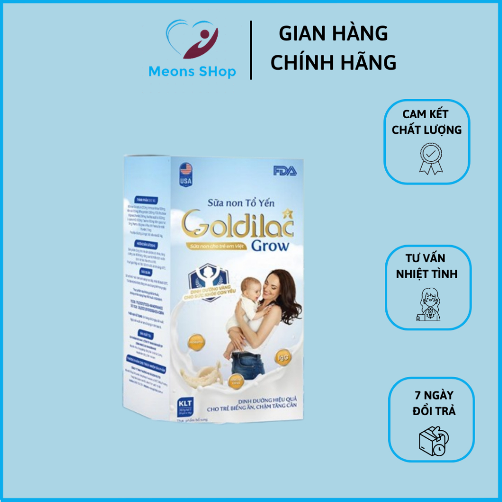 Sữa non Tổ Yến GOLDILAC GROW (1 hộp 28 gói/ 392g) - Sữa giúp bé tăng cân, tăng chiều cao, tăng sức đề kháng